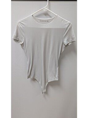 Abercrombie & Fitch Light Grey Short-Sleeve Bodysuit